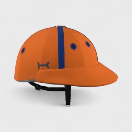 Casque de Polo – Orange avec Détails Bleu Roi Casque de Polo – Orange avec Détails Bleu Roi