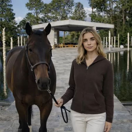 Sweat à capuche Zippé en cachemire Marron Sweat à capuche Zippé en cachemire Marron