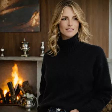 Pull Col Roulé en Cachemire Noir Pull Col Roulé en Cachemire Noir